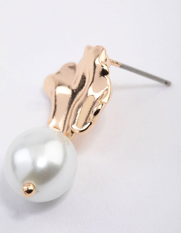 Gold Plated Cubic Zirconia Dainty Pearl Earrings 4-Pack - Lovisa